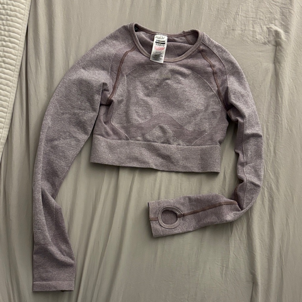 Gymshark Cropped Long Sleeve Top - Lavender